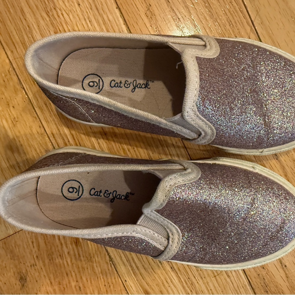 Cat & Jack Sparkly Slip-On Sneakers - Purple